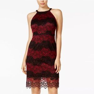 KENSIE EMBROIDERED LACE SHEATH DRESS
